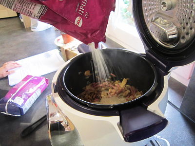 Rajout du riz dans le cookeo